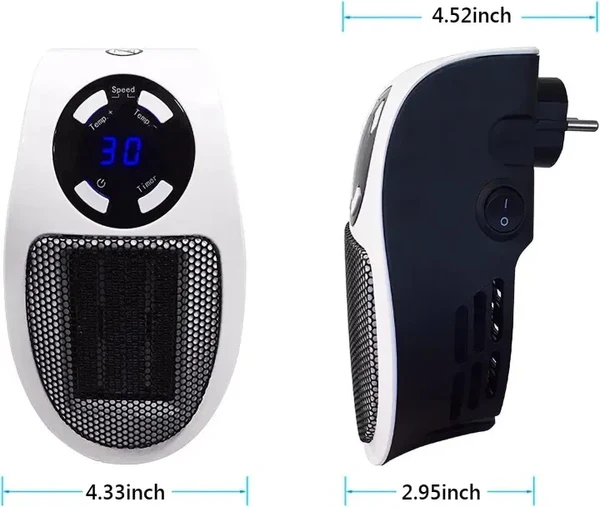 Portable Electric Heater 500W – Mini Wall Plug Space Heater